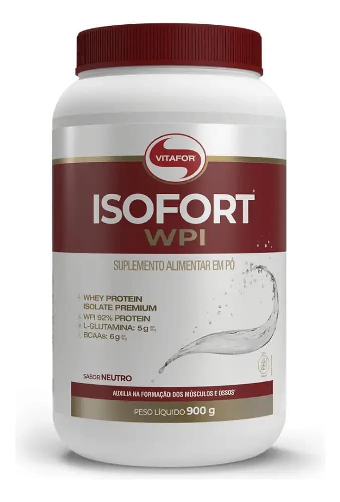 Vitafor Whey Protein Isolado Isofort Neutro Pote 900g Vitafor