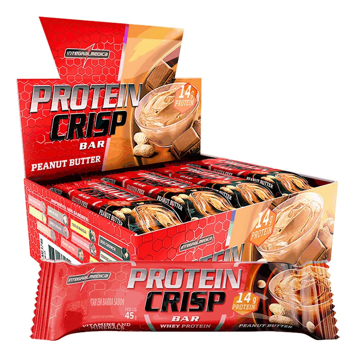 Integralmédica Barra de Proteína Whey Crisp Peanut Butter 12un Integralmedica