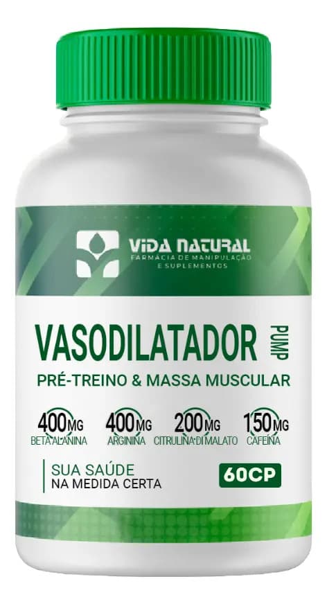 Vida Natural Vasodilatador Pump Cápsulas Pré-treino E Massa Muscular60cp Sem Sabor