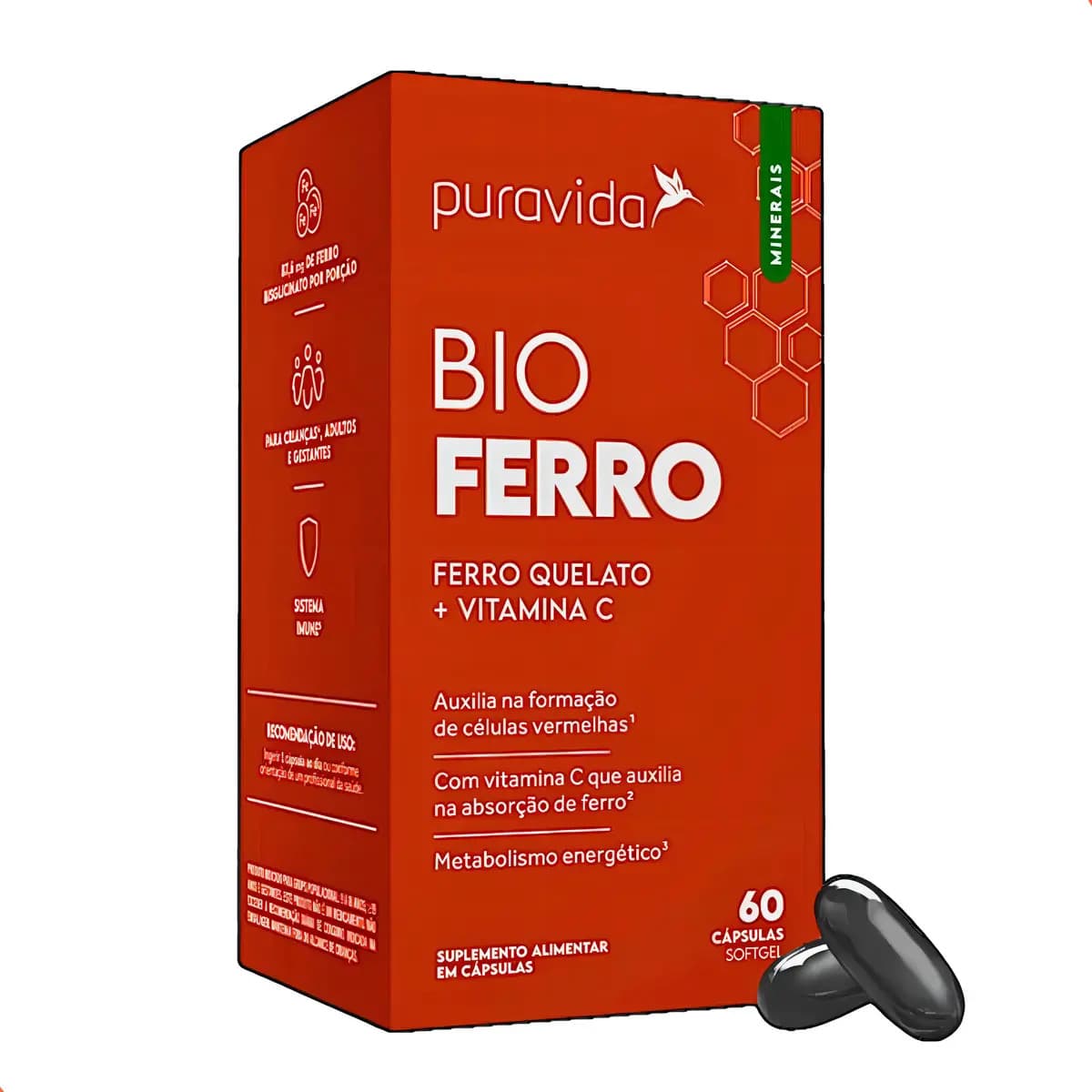 Puravida Suplemento Nutricional Cápsulas Softgel Pura Vida Bio Ferro Quelato + Vitamina C