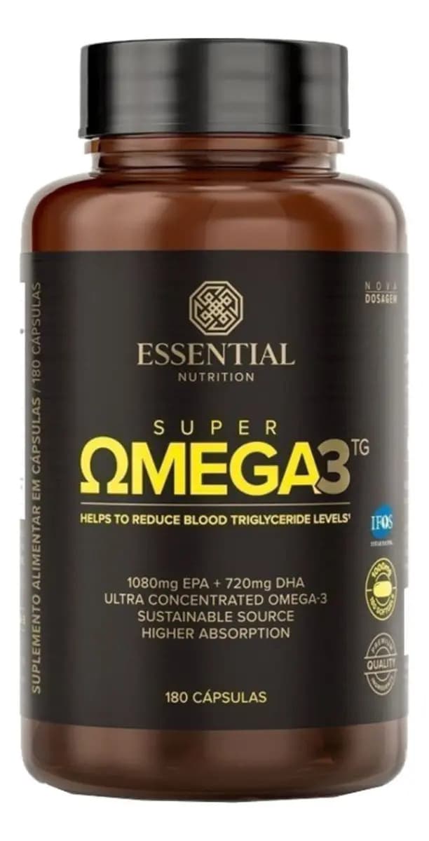 Essential Nutrition Super Ômega 3 Tg Essential Epa Dha Vitamina E 180 Cápsulas Sabor Neutro