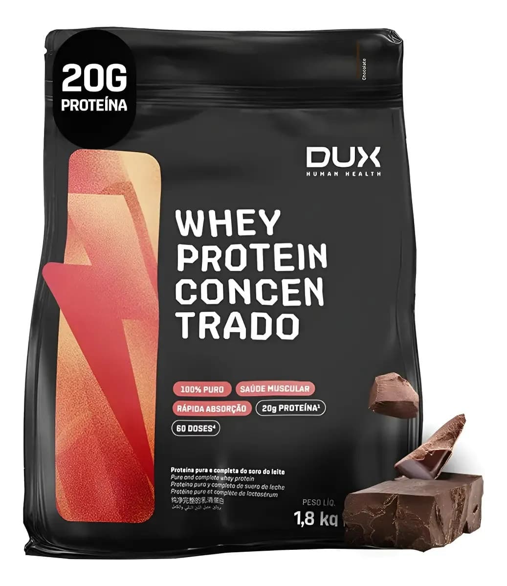 Dux Nutrition Whey Protein Concentrado 100% 1,8kg Diversos Sabores - Dux Sabor Chocolate