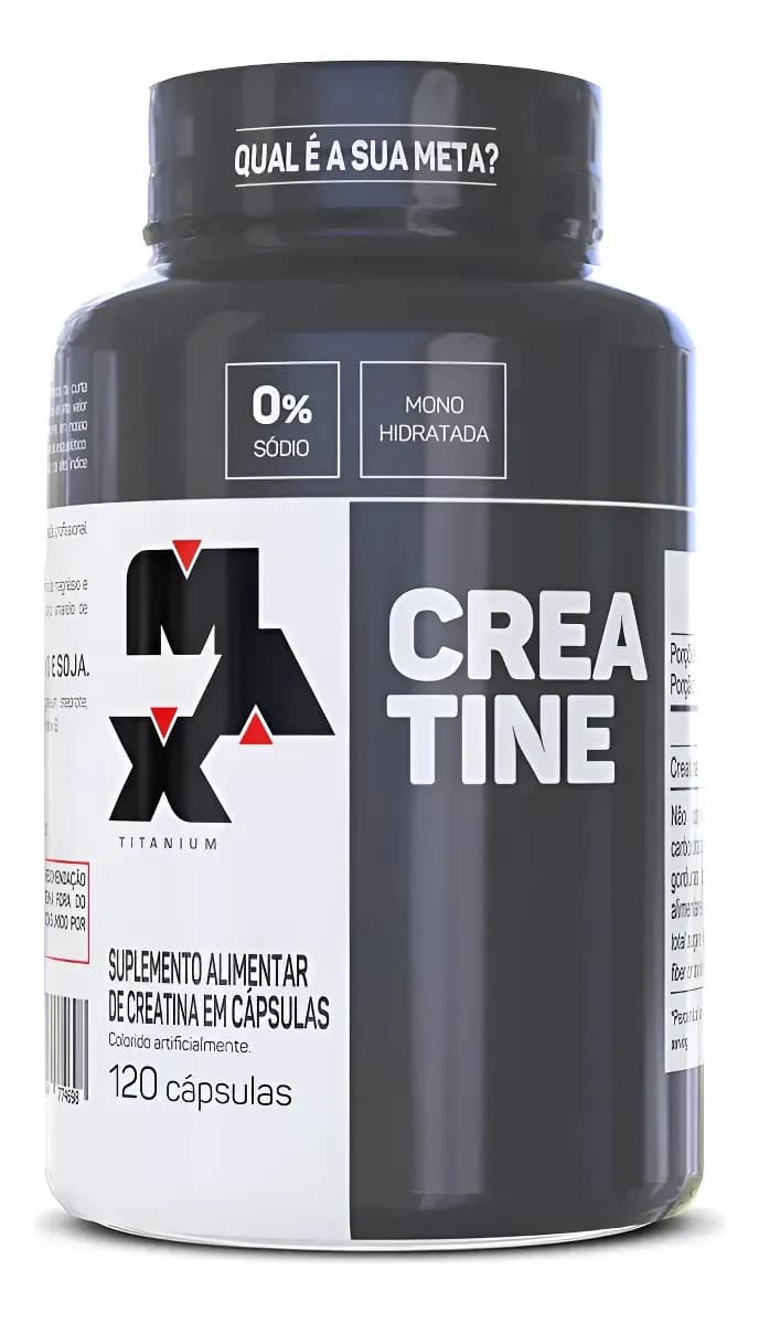 Max Titanium Creatina Max Titanium monohidratada micronizada pura em cápsula Sem sabor de 120 un