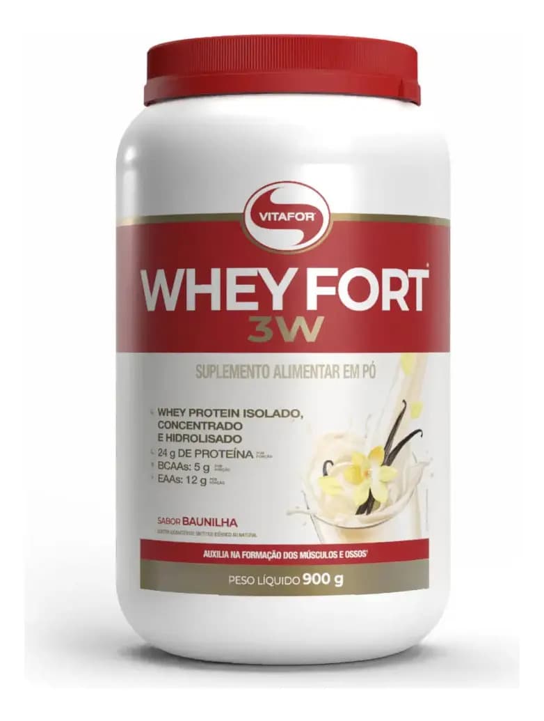 Vitafor Suplemento Alimentar Whey Fort 3w Cookies 900g Vitafor