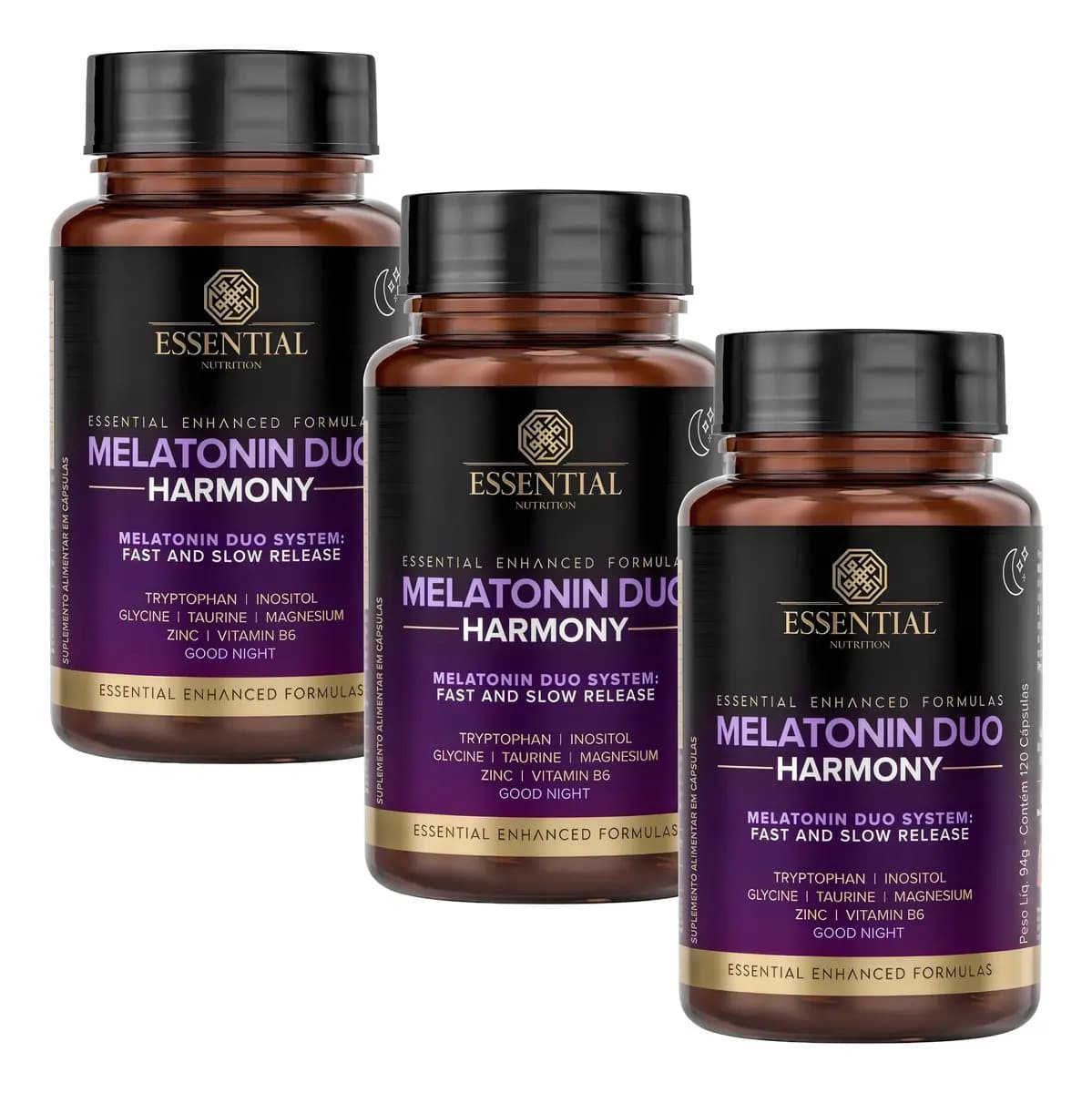 Essential Nutrition Kit 3 Melatonina Duo Harmony Essential 120 Cápsulas Sabor 0