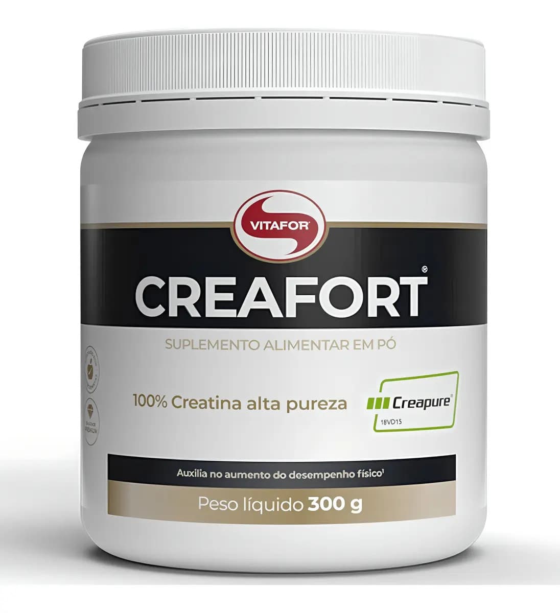 Vitafor Creatina Monohidratada Vitafor Creapure Creafort 300g Sabor Neutro Vegana