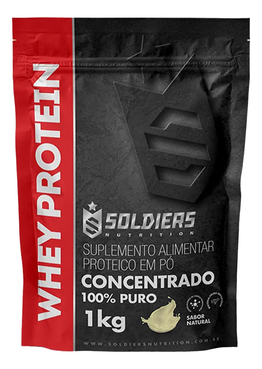 Soldiers Nutrition Whey Protein Concentrado 1Kg Sabor Natural 100% Puro Importado On / Optimum - Soldiers Nutrition