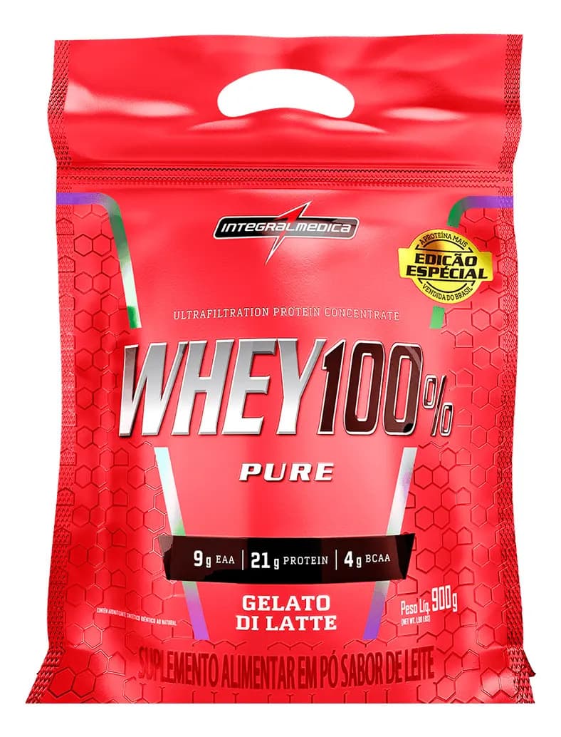 Integralmédica Suplemento Whey 100% Pure Gelato Refil 900g Integralmédica Gelato Di Latte