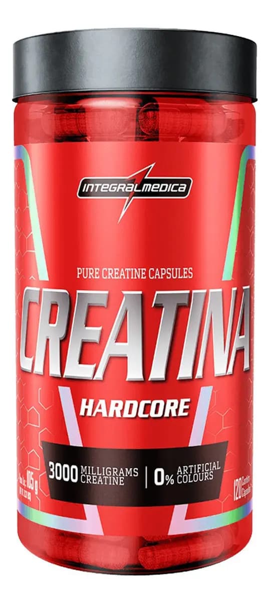 Integralmédica Creatina Hardcore 100% Pura 120 Capsulas Energia e Força - Integralmedica