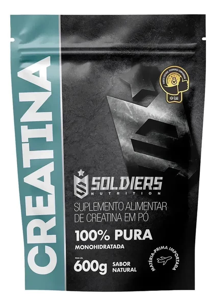 Soldiers Nutrition Creatina 600g Suplemento Monohidratada em pó 100% Pura - Soldiers Nutrition
