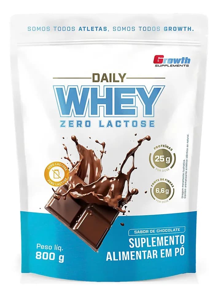 Growth Supplements Daily Whey Protein Zero Lactose 800g Growth Supplements Chocolate