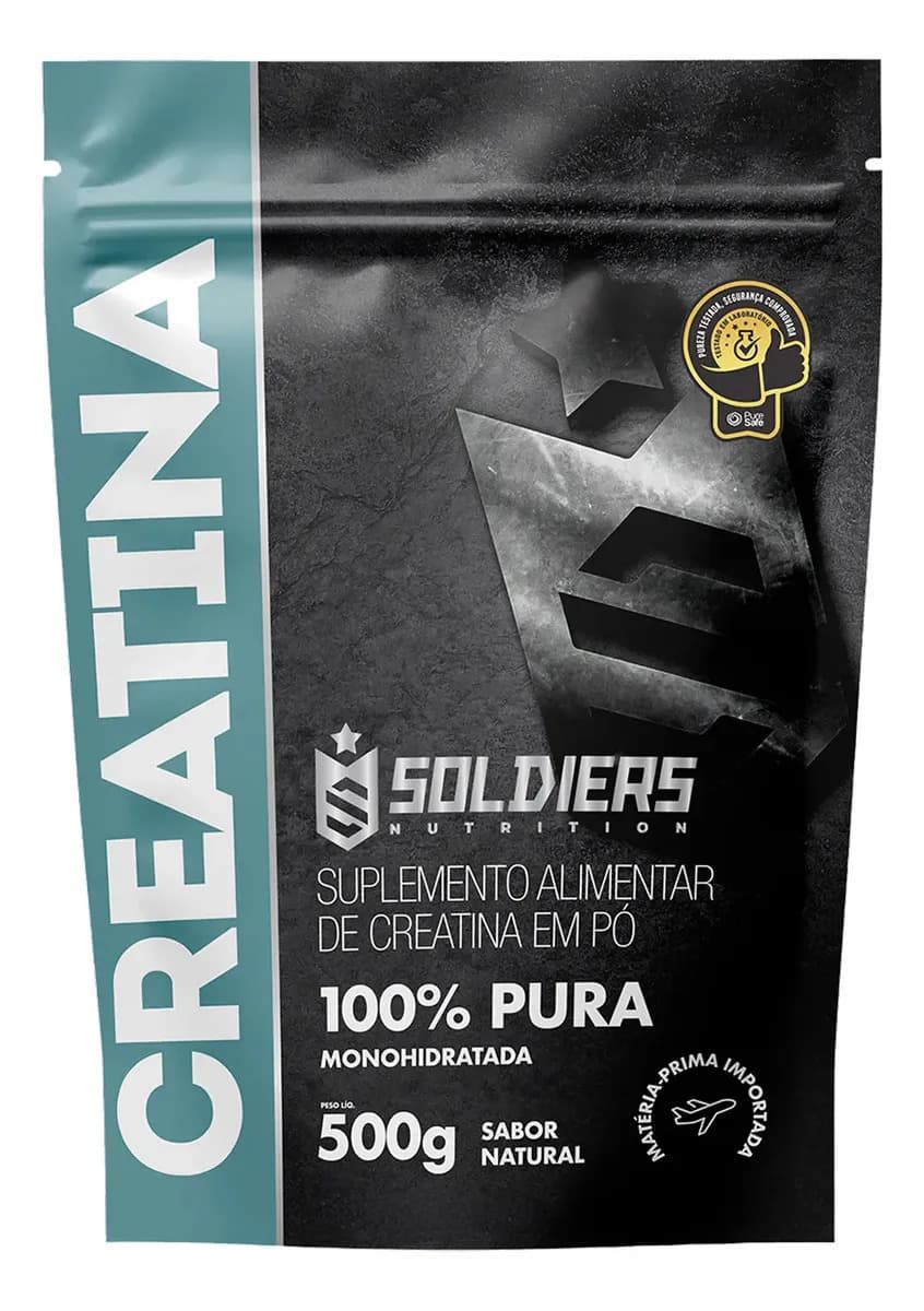 Soldiers Nutrition Creatina 500g Suplemento Monohidratada em pó 100% Pura - Soldiers Nutrition