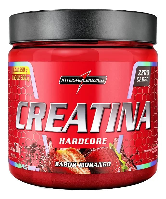 Integralmédica Creatina Hardcore Com Sabor 350g - Integralmedica Sabor Morango