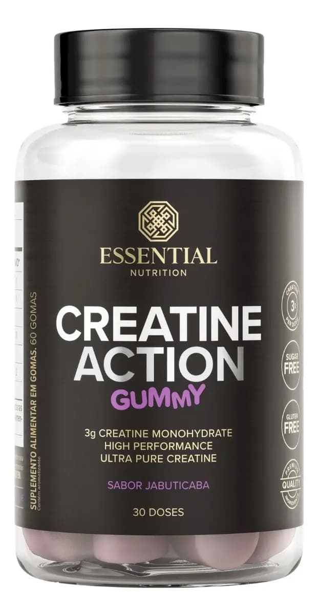 Essential Nutrition Creatina Essential Em Gomas Creatine Action Gummy 60gomas Sabor Jabuticaba