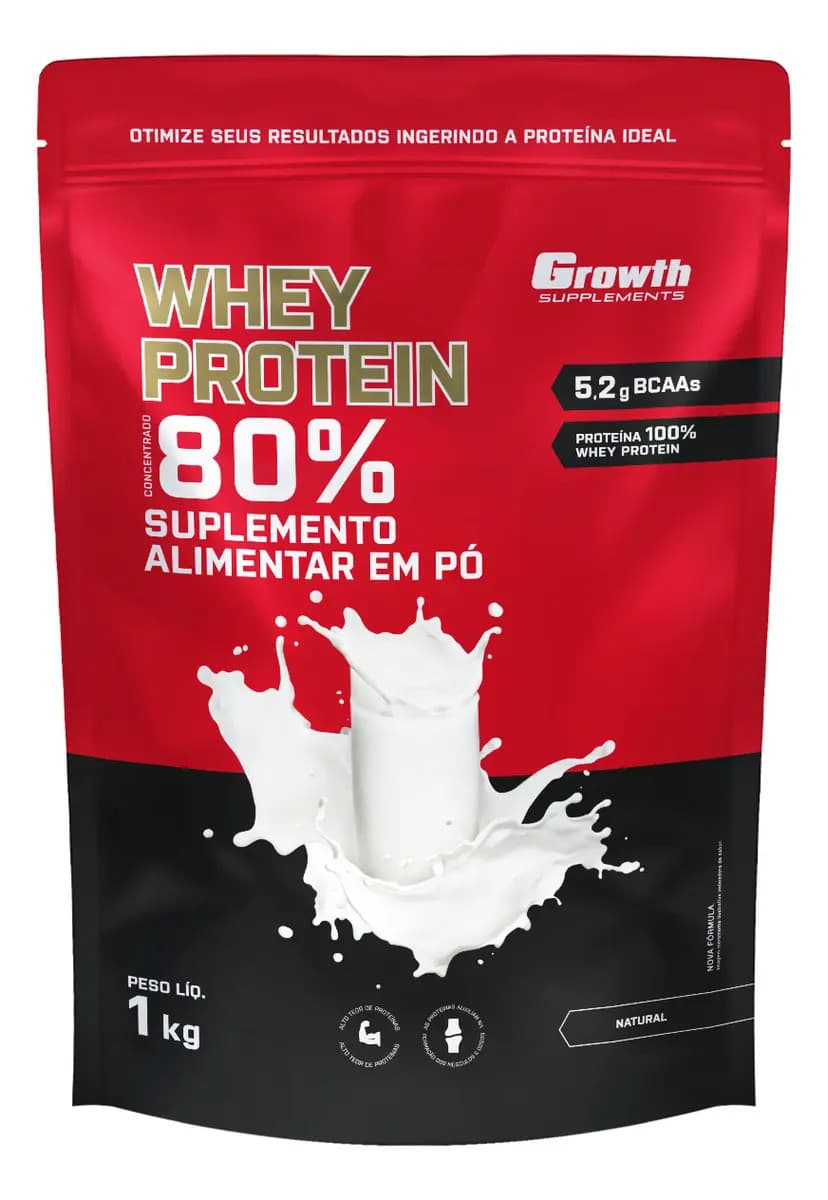 Growth Supplements Whey Protein Concentrado 1kg Growth Supplements - Natural