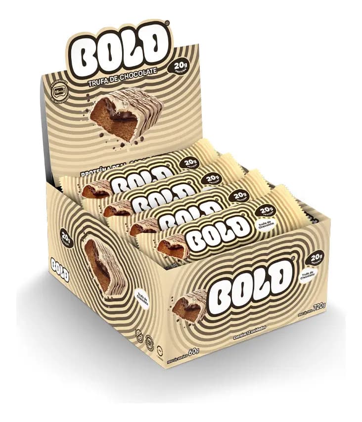 Bold Snacks Suplemento Em Barra Bold Snacks Barrinha De Proteína Bar Sabor Trufa De Chocolate Em Caixa De 720g 12 Un