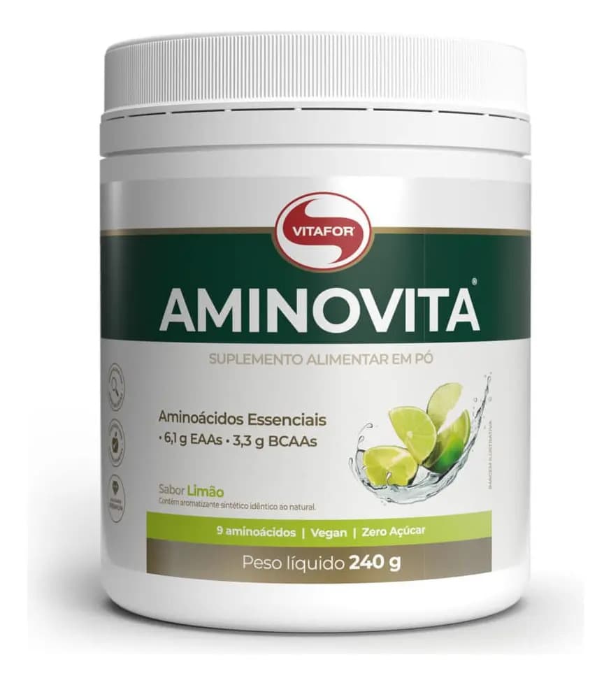 Vitafor Aminovita Vitafor Vegano 240g Sabor Limão