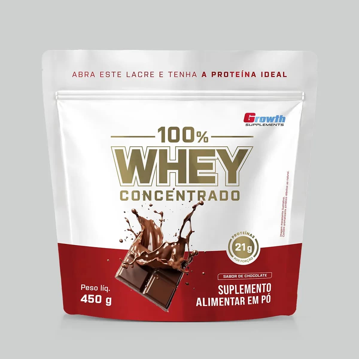 Growth Supplements 100% Whey Concentrado 450g Growth Supplements Chocolate