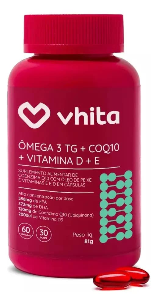 Vhita Ômega 3 Em 1 Com Coenzima Q10 E Vitamina D3 Vhita 60 Caps