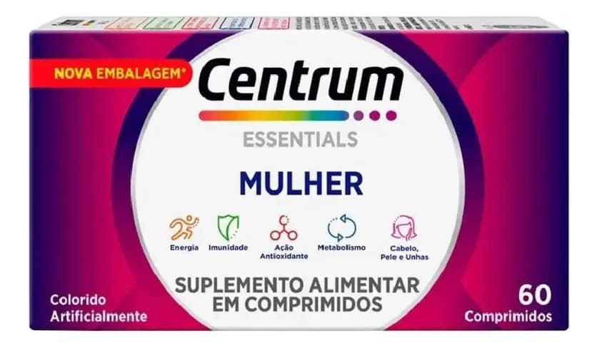 Centrum Centrum Mulher Essentials C/60 Rosa Feminino Biotina Zinco