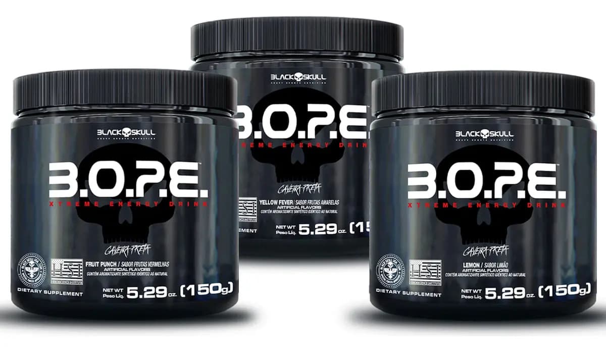 Black Skull Kit Pré-Treino Black Skull B.O.P.E. Com Cafeína e Creatina