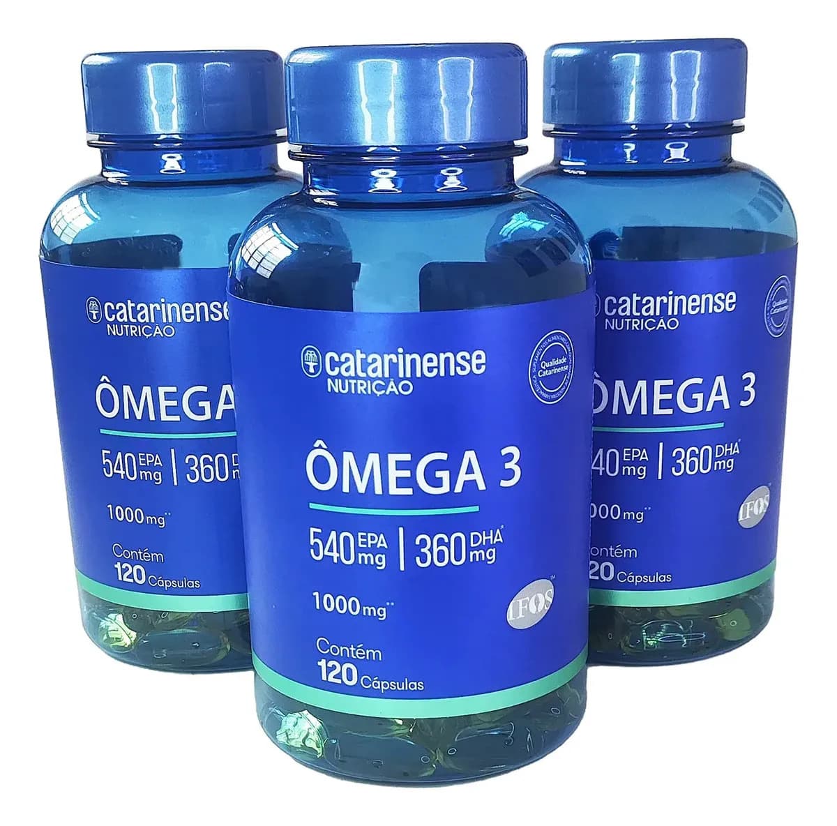 Catarinense Kit 3 Ômega 3 1000mg Catarinense Pharma (360 Cápsulas) Sabor Sem sabor