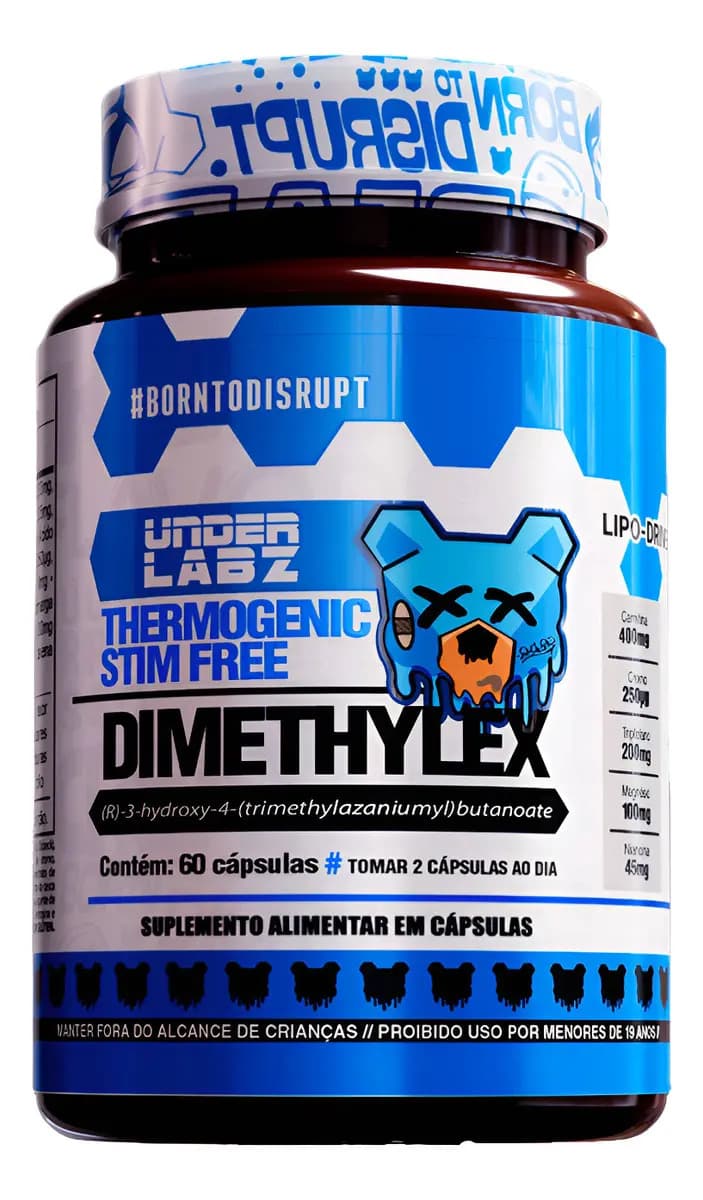 Under Labz Dimethylex Stim Free Under Labz: Suplemento Energético Sem Cafeína em Cápsulas