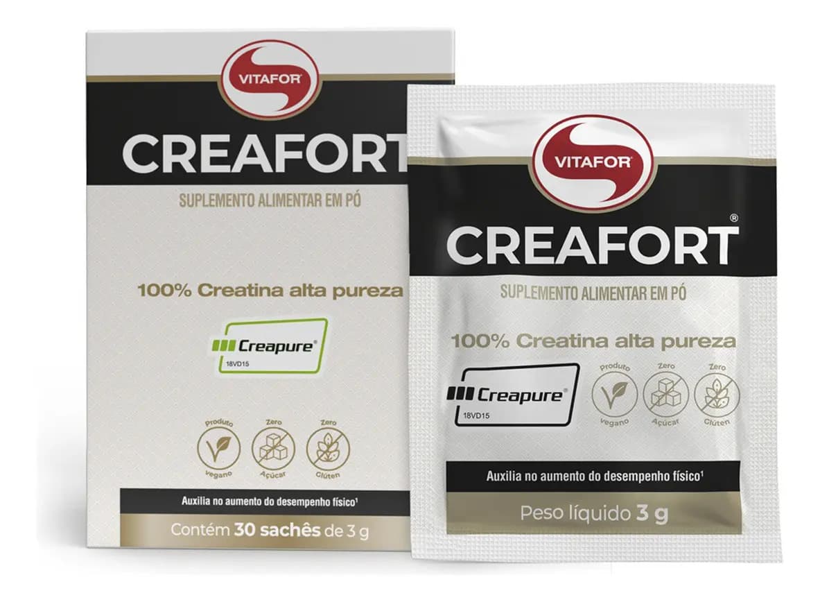 Vitafor Creafort Creatina Creapure Vitafor 30 Sachês 3g