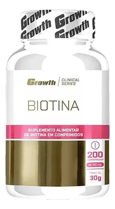 Growth Supplements Biotina 200 Comprimidos Growth Supplements Natural