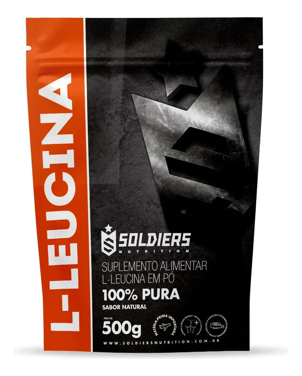 Soldiers Nutrition L-Leucina Em Pó 500g - 100% Pura - Soldiers Nutrition - Sabor Natural