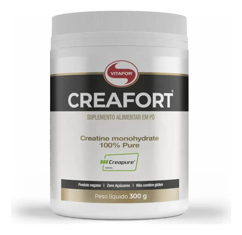 Vitafor Creatina Vitafor Creafort Creapure Creafort pote 300g Sem sabor x 300g