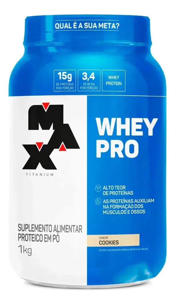Max Titanium Suplemento Em Pó Whey Pro Max Titanium 1kg Sabor Cookies Cookies