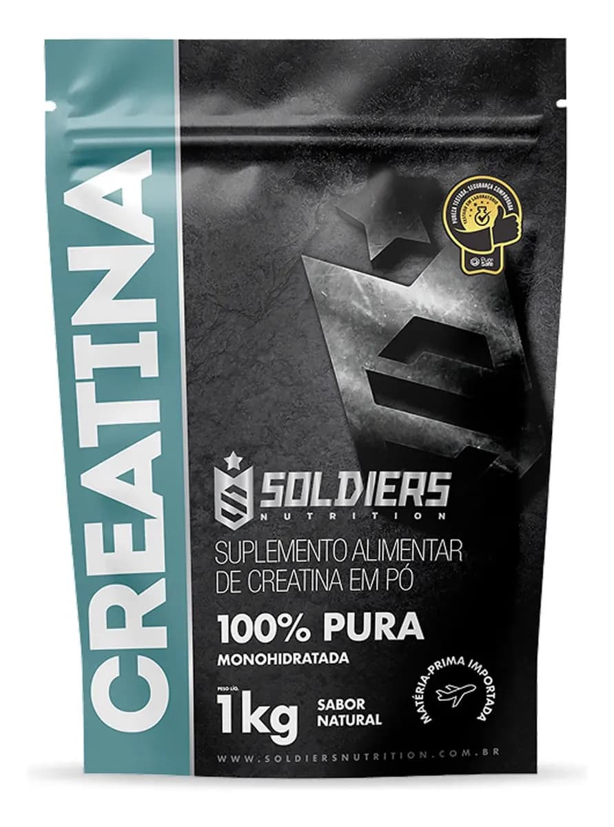 Soldiers Nutrition Creatina 1kg Suplemento Monohidratada em pó 100% Pura - Soldiers Nutrition