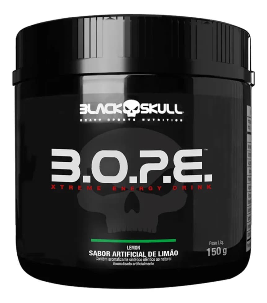 Black Skull Pré Treino Bope (150g) - Black Skull Sabor Limão