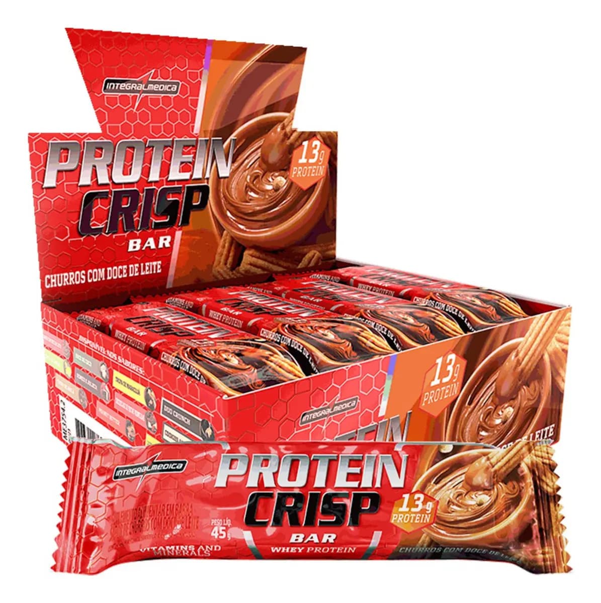 Integralmédica Barra de Proteína Whey Crisp Churros 12un Integralmedica - Energia para o Dia, Fonte de Proteína e Textura Irresistível