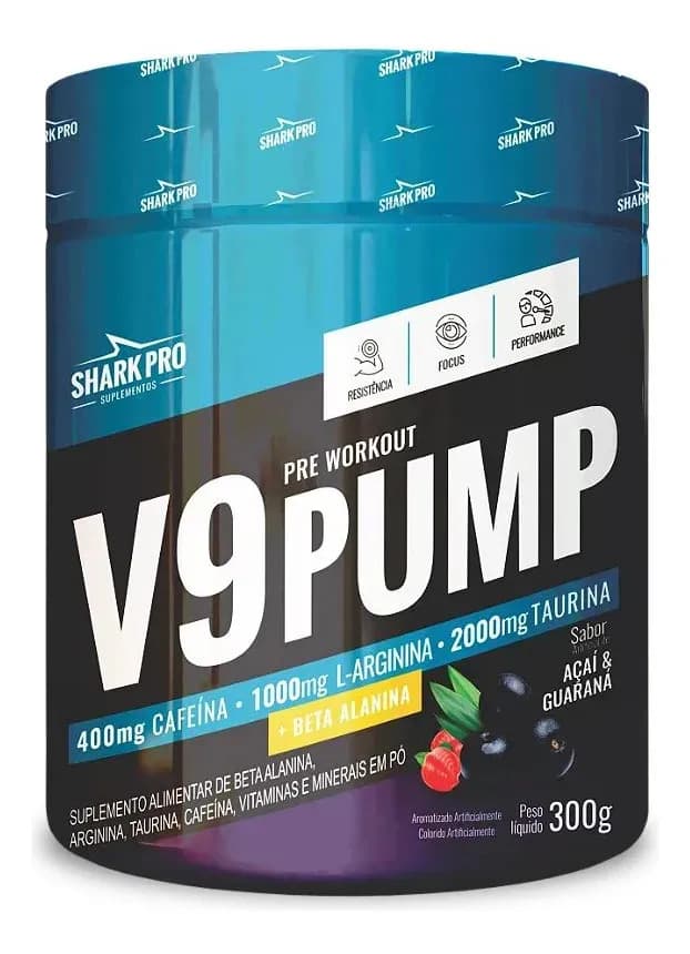 Shark Pro Suplemento em pó Shark Pro V9 Bomba Beta Alanina sabor Açaí com guaraná x 300g