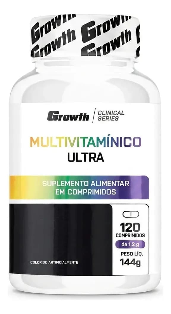 Growth Supplements Multivitamínico Ultra 120 Comp - Growth Supplements Sabor Sem Sabor