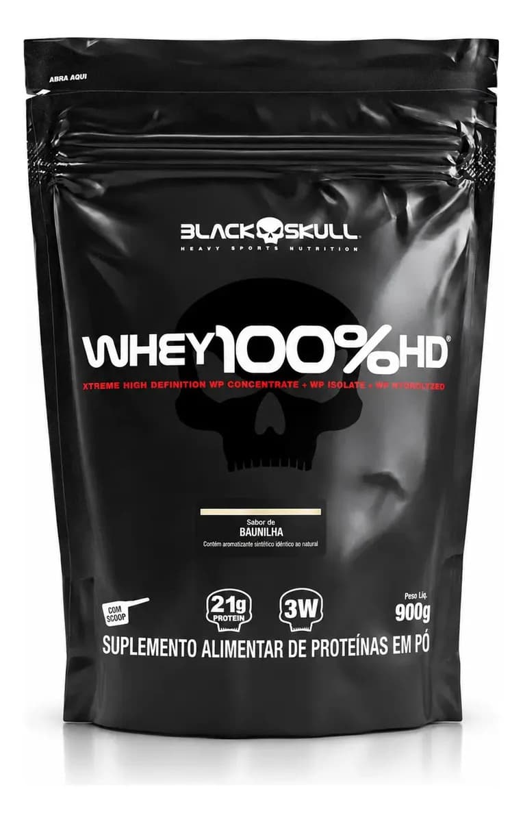 Black Skull Proteína Black Skull Whey 100% HD em pó sabor Baunilha x 900g