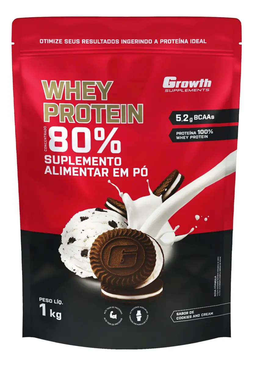 Growth Supplements Whey Protein Concentrado 1kg Growth Supplements - Cookies and Cream