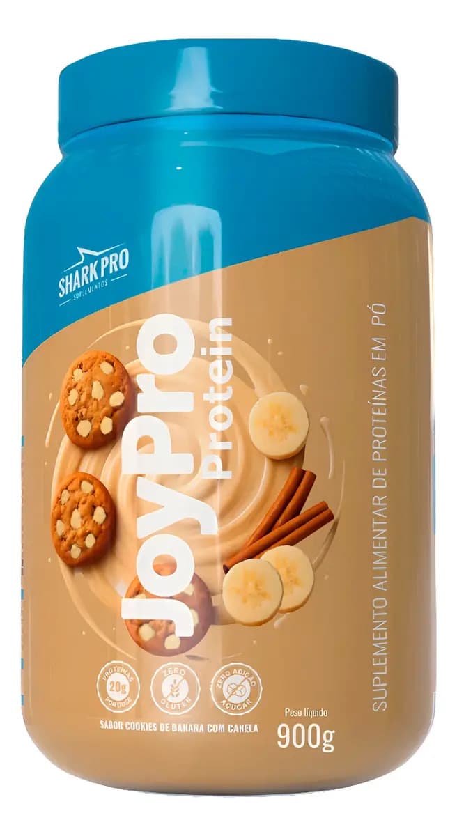 Shark Pro Whey Joypro Pote 900g Bolinho Banana Com Canela Shark Pro