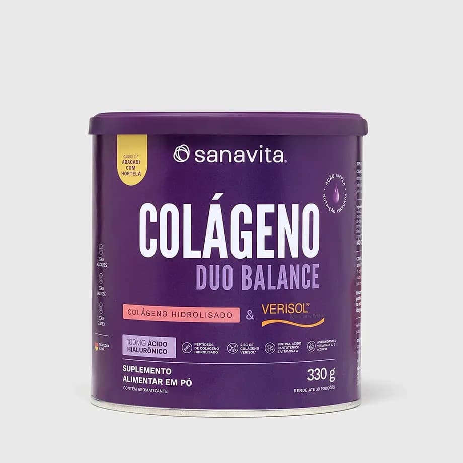 Sanavita Colágeno Duo Balance Abacaxi Com Hortelã Lata 330g Sanavita