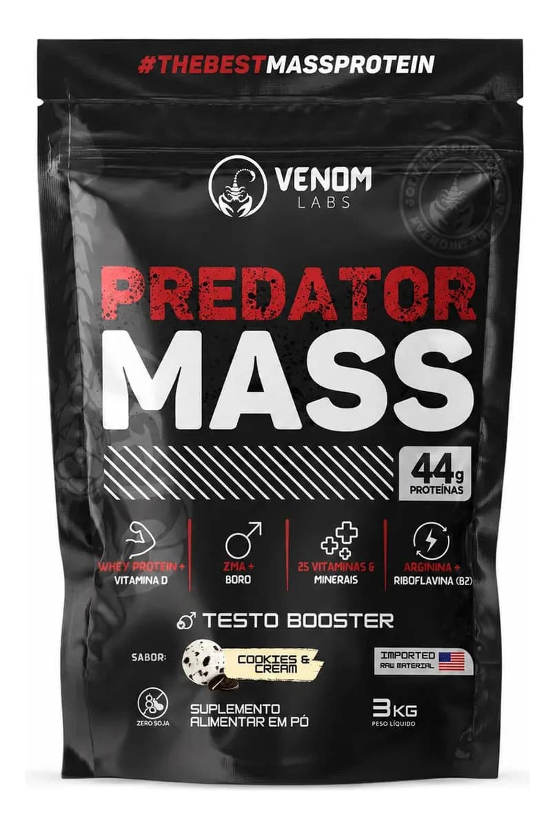 Venom Labs Hipercalórico Predator Mass 3kg (44g Proteínas) Venom Labs Sabor Cookies And Cream