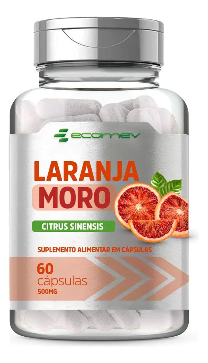 Ecomev Morosil Laranja Moro Puro 500mg 60 Cápsulas - Ecomev Sabor Sem sabor