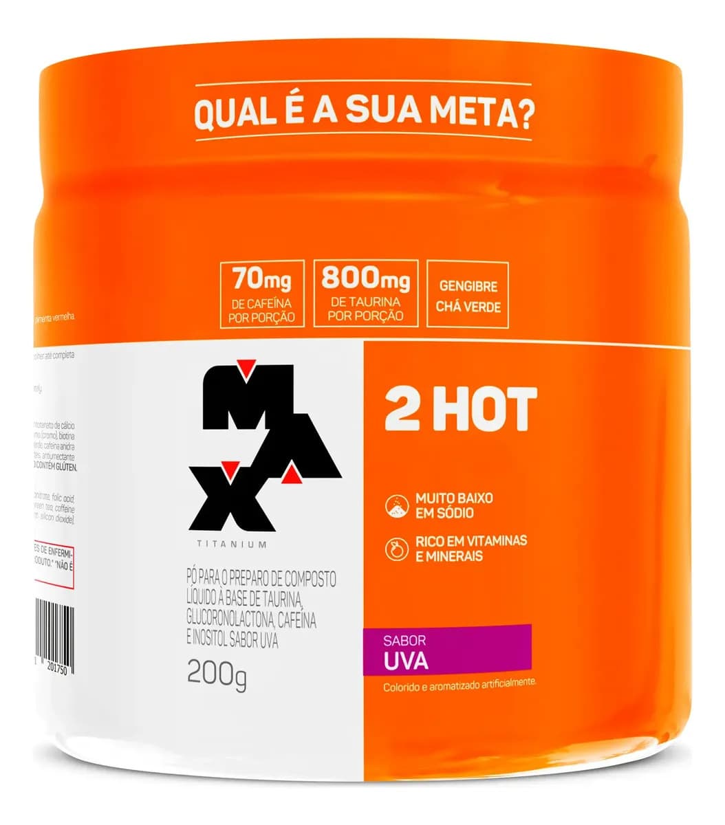 Max Titanium Termogênico 200g Ultimate 2Hot Max Titanium Uva Queima de Gordura