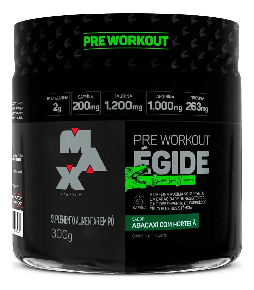 Max Titanium Pré Treino Égide 300g Abacaxi Com Hortelã Max Titanium