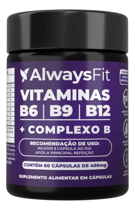 Always Fit Complexo B Alwaysfit | Metilfolato + Metilcobalamina + Vitaminas do Complexo B | 60 Cápsulas