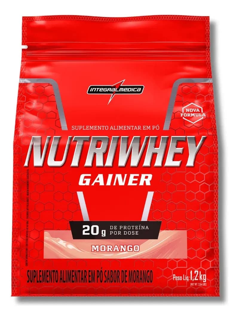 Integralmédica Nutri Whey Gainer 1,2kg - Nova Fórmula - Integralmédica Morango