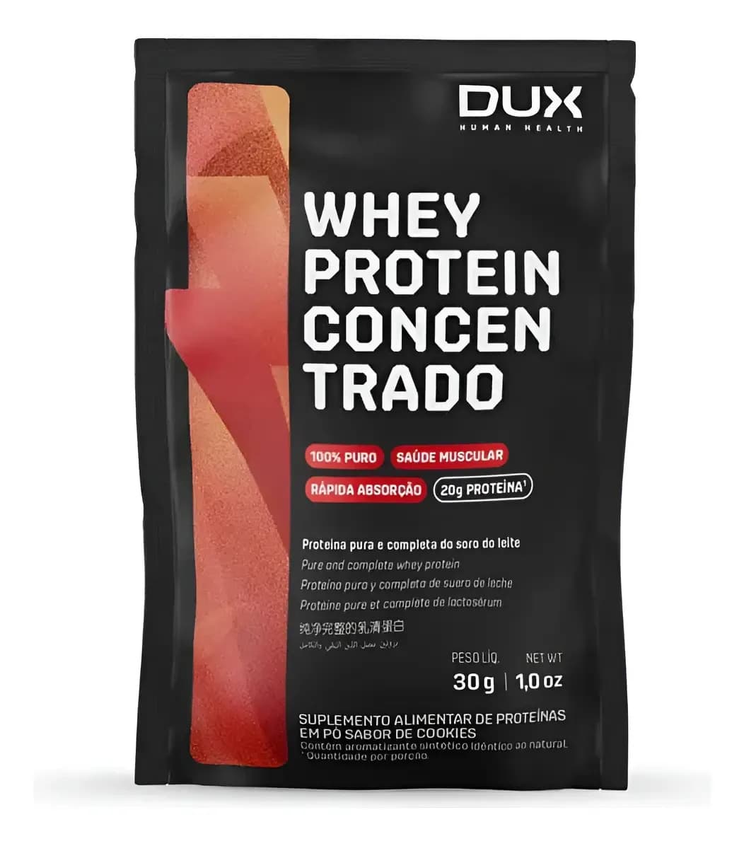 Dux Nutrition Whey Protein Concentrado Sache 28g Dux Nutrition Sabor Morango