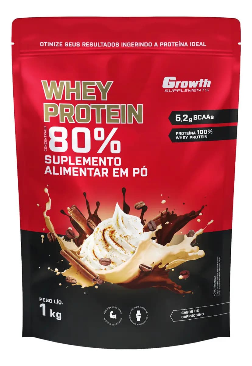 Growth Supplements Whey Protein Concentrado 1kg Growth Supplements - Capuccino