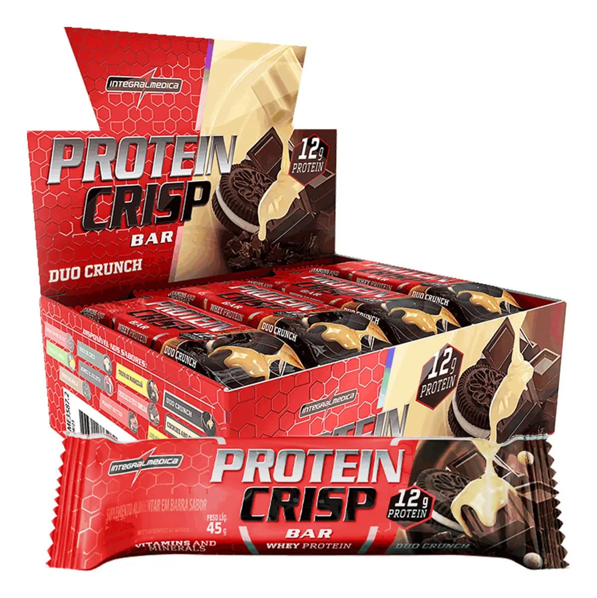 Integralmédica Barra de proteínas Integralmédica Protein Crisp sabor Duo Crunch x 540g 12 un